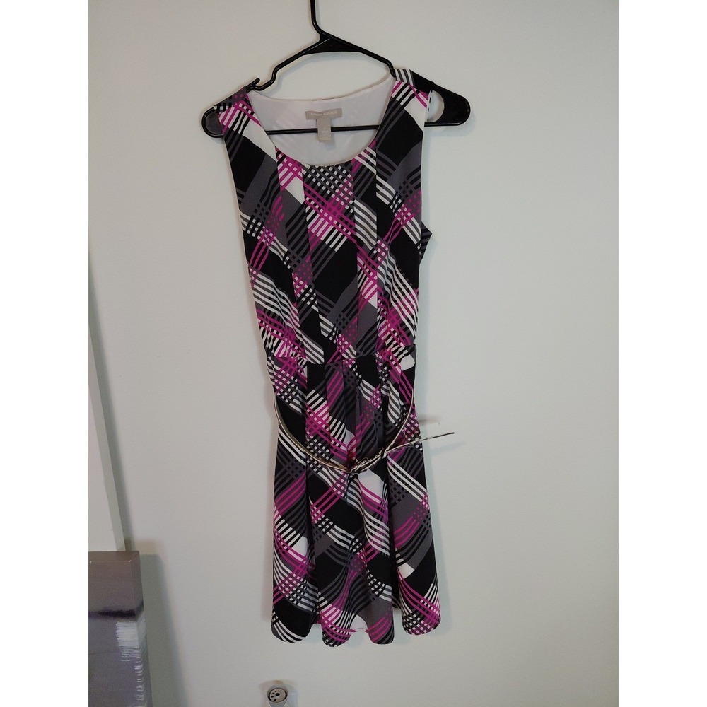 Banana Republic Women's Sleeveless Dress w/MatchinBelt Knee Length B&W‎ SZ 6
